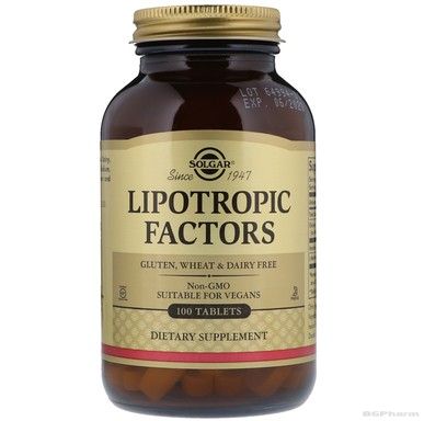 ЛИПОТРОПНИ ФАКТОРИ 100 таблетки СОЛГАР | LIPOTROPIC FACTORS SOLGAR 