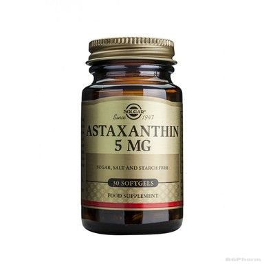 АСТАКСАНТИН 5мг 30 капсули СОЛГАР | ASTAXANTHIN SOLGAR