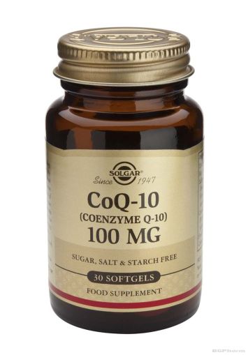 КОЕНЗИМ Q-10 100мг 30 капсули СОЛГАР | COENZYME Q-10 100mg SOLGAR