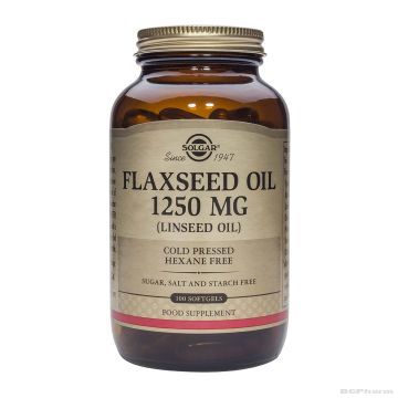 МАСЛО ОТ ЛЕНЕНО СЕМЕ 1250мг 100 капсули СОЛГАР | FLAXSEED OIL SOLGAR