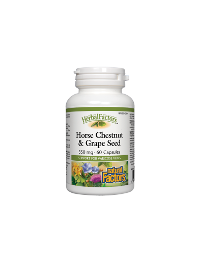 Див кестен и гроздово семе х 60 капсули Natural Factors | Horse Chestnut, Grape Seed