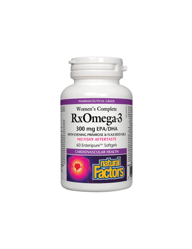 RxOmega-3 за жени - Рибено, ленено + масло от вечерна иглика 60 капсули Natural Factors