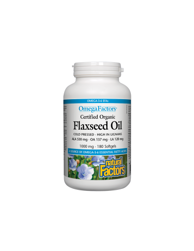 Ленено масло 1000мг х 180 капсули Natural Factors | Flaxseed Oil