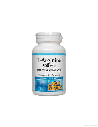 Л-Аргинин 500мг х 90 капсули Natural Factors |  L-Arginine