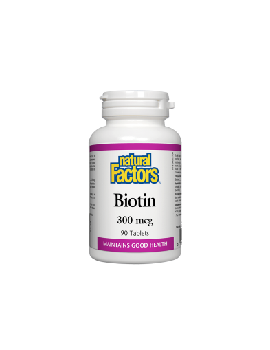 Биотин (Витамин Б7) 300мгк x 90 таблетки Natural Factors | Biotin