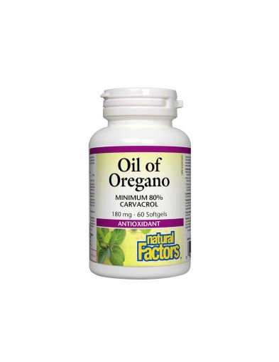 Риган ( натурално масло) 180мг x 60 капсули Natural Factors | Oil of Oregano