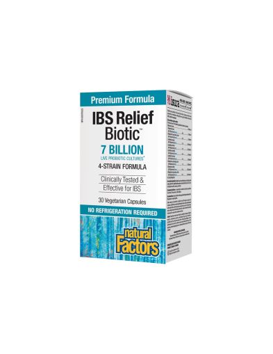 IBS Relief Biotic Мултипробиотик за черва и 4 щама, 7 млрд. x 30  капсули Natural Factors