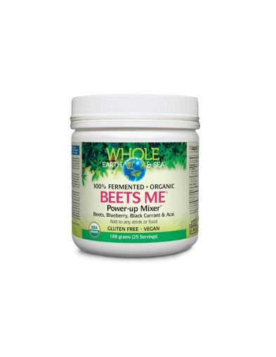 Whole Earth & Sea® Beets Me™ Формула от червено цвекло, боровинки, касис, акай бери x 188гр 25 дози Natural Factors (азотен бустер)