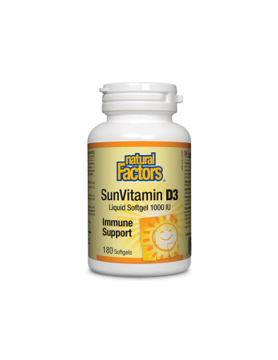 Витамин Д3 1000IU х 180 капсули Natural Factors | SunVitamin D3 1000 softgels