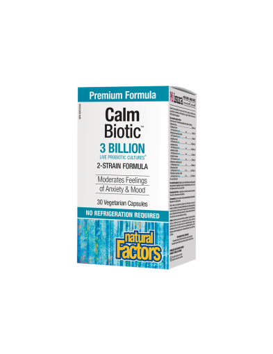 Calm Biotic® Пробиотик при стрес и нервен стомах 3 млрд 2 щама 30 капсули Natural Factors