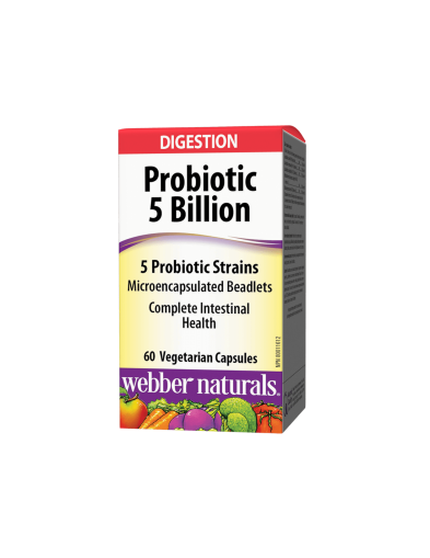 Пробиотик 5 щама, 5 млрд. активни пробиотици х 60 капсули Webber Naturals