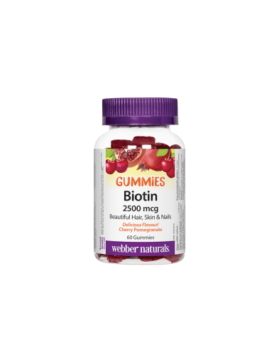 Биотин (Витамин Б7) 2500мкг х 60 желирани таблетки Webber Naturals | Biotin