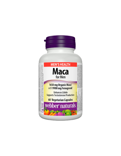 Мака за мъже екстракт 1650мг + Сминдух х 60 капсули Webber Naturals | Maca for Men