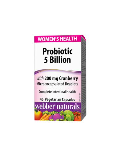 Пробиотик за жени 5 щама, 5 млрд. + Червена боровинка х 45 капсули Webber Naturals