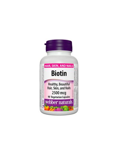 Биотин (Витамин Б7) 2500мкг х 90 капсули Webber Naturals | Biotin