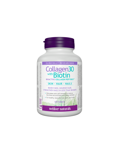 Collagen30® Колаген (биоактивни колагенови пептиди) + биотин х 120 таблетки Webber Naturals