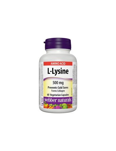 Л-Лизин 500мг х  60 капсули Webber Naturals | L-Lysine