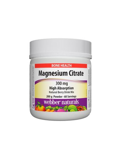 Магнезий цитрат 300мг х 200гр прах (горски плодове) Webber Naturals | Magnesium Citrate