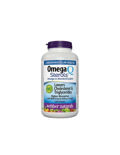 Omega Q Sterols Oмега-3 + фитостероли и коензим Q10 х 200 капсули Webber Naturals