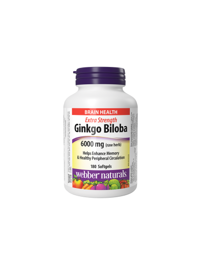 Гинко билоба екстракт 120мг x 180 капсули Webber Naturals | Ginkgo for memory