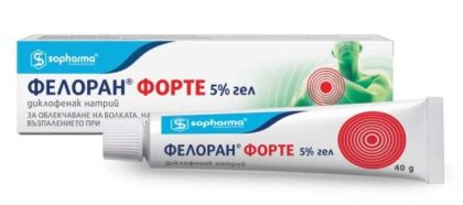 ФЕЛОРАН ФОРТЕ 5% гел х 40гр (диклофенак) | FELORAN FORTE 5% Sopharma