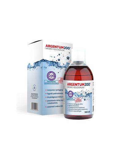 Колоидно сребро Argentum200® 200 ppm х 500мл Aura Herbals (дезинфекция, акне, почистване)