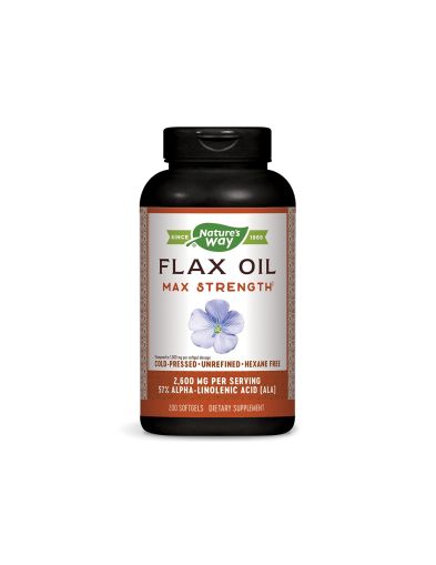 Ленено масло есктра силно 1300 мг х 200 капсули Nature’s Way | Flax Oil Max Strenght 57% ALA