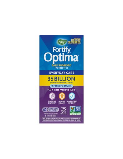 Fortify™ Optima® Daily Ежедневен пробиотик + пребиотици, 35 милиарда CFU х 60 капсули Nature’s Way