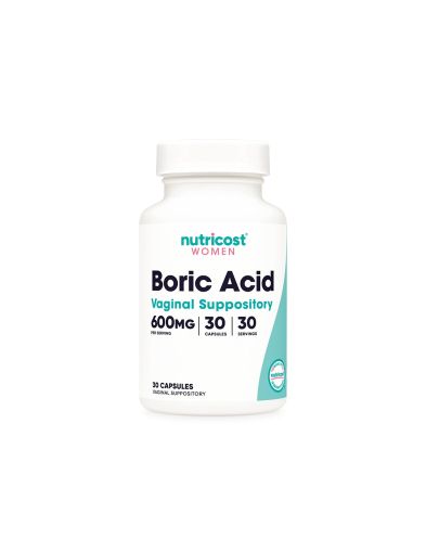 Борна киселина 600 мг x 30 вагинални капсули при инфекции Nutricost | Boric acid