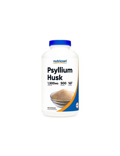 Псилиум (хуск) 500 мг х 500 капсули Nutricost | Psillium Husk