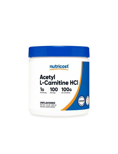 Ацетил-Л-Карнитин прах х 100 гр за отслабване Nutricost | Acetyl L-Carnitine