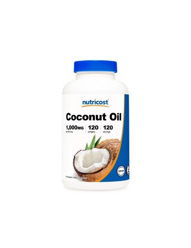 Кокосово масло 1000 мг х 120 капсули за отслабване и метаболизъм Nutricost | Coconut Oil