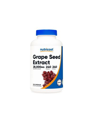 Гроздови семена екстракт 400мг х 240 капсули Nutricost | Grape Seeds Extract