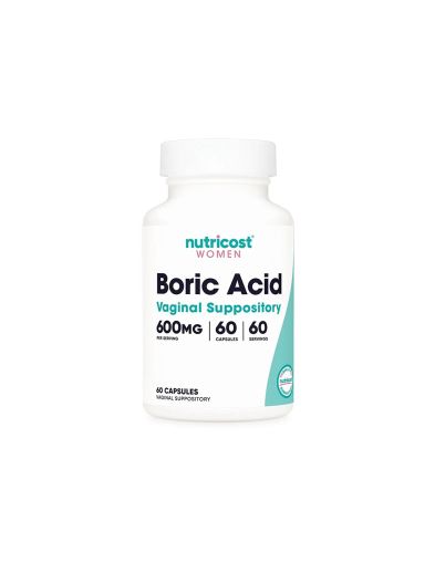 Борна киселина 600 мг х 60 вагинални капсули при инфекции Nutricost | Boric Acid