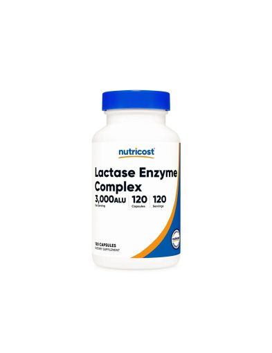 Лактаза + eнзимен комплекс 3000 ALU х 120 капсули Nutricost | Lactase & Digestive Enzymes