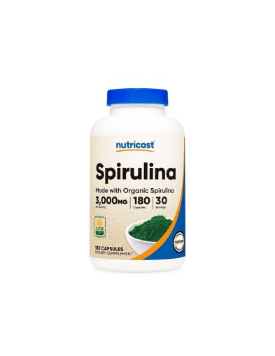 Спирулина есктракт 500 мг х 180 капсули Nutricost | Spirulina