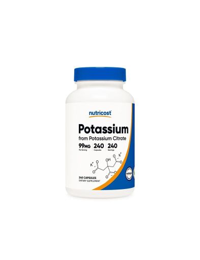 Калиев цитрат 99 мг х 120 капсули Nutricost | Potassium citrate