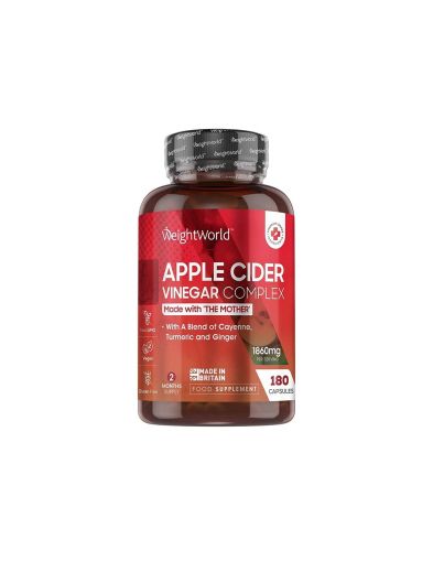 Ябълков оцет комплекс 500мг х 180 капсули за отслабване и детокс Weight World | Apple Cider Vinegar