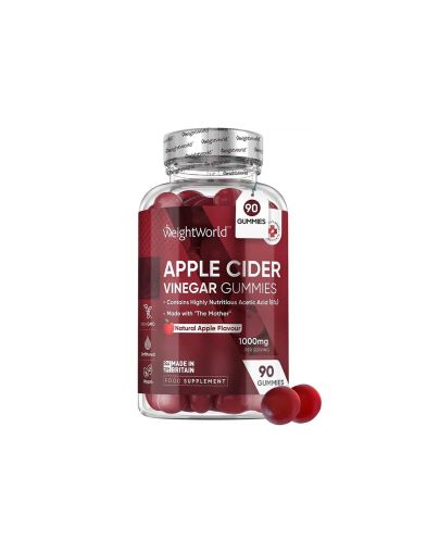 Ябълков оцет х 90 желирани таблетки за редукция на теглото Weight World | Apple Cider Vinegar