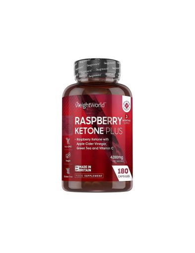 Малинови кетони Плюс х 180 капсули за горене на мазнини Weight World | Raspberry Ketones Plus