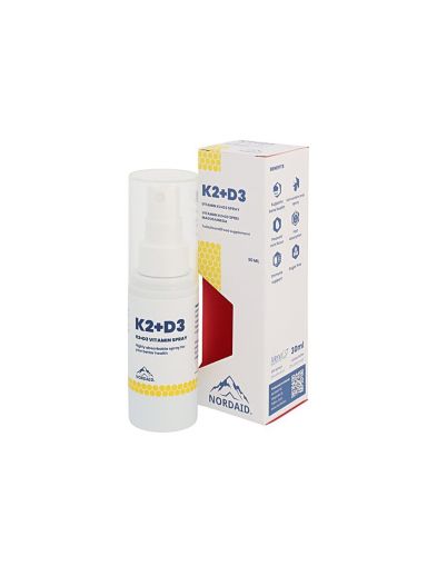 Витамини К2 20 мкг + Д3 800 IU спрей за уста х 30 ml / 200 впръсквания Nordaid