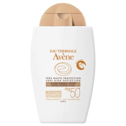 Авен СЪН SPF50+  Слънцезащитен минерален тониран флуид за лице 40 мл | Avene Sun Mineral