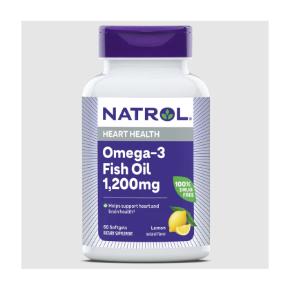 Натрол Омега 3 Рибено масло 1200 мг х 60 капсули | Natrol Omega-3 Fish Oil