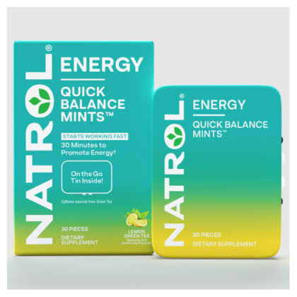 Натрол Формула за енергия с кофеин и матча х 30 дози | Natrol Quick Balance Mints Energy