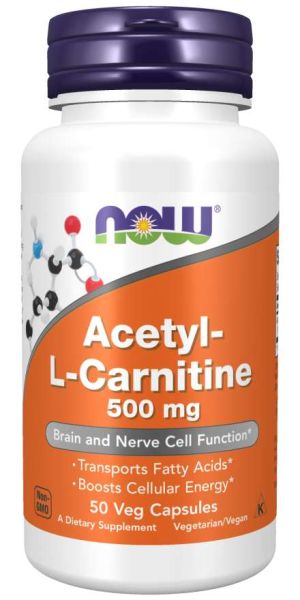 Ацетил Л-Карнитин 500 мг  х 50 капсули Now Foods | Acetyl L-Carnitine