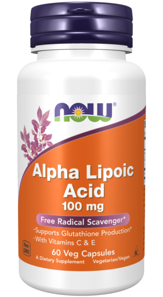 Алфа Липоева Киселина 100 мг х 60 капсули Now Foods | Alpha-Lipoic Acid