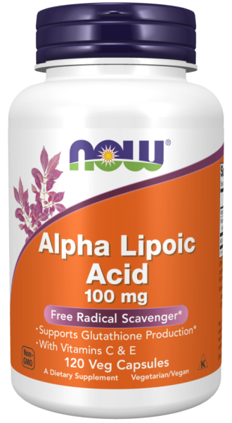 Алфа Липоева Киселина 100 мг х 120 капсули Now Foods | Alpha-Lipoic Acid