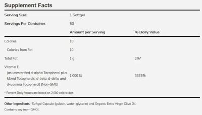 Витамин Е 1000 IU х 50 меки капсули Now Foods | Vitamin E (микс от токофероли)