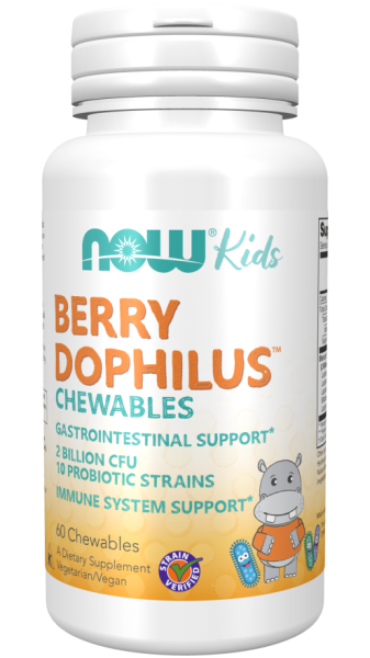 БЕРИ ДОФИЛУС Пробиотик за деца х 60 дъвчащи таблетки Now Foods |  Berry Dophilus