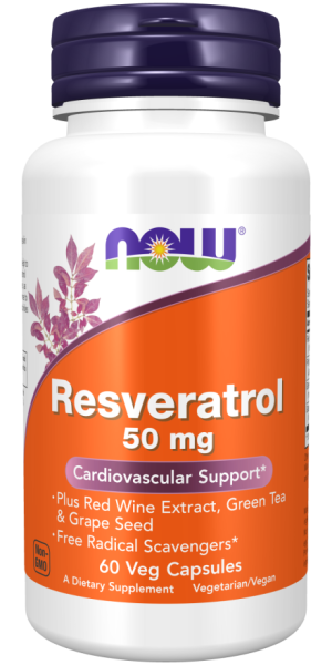 Ресвератрол натурален 50 мг х 60 капсули Now Foods | Resveratrol